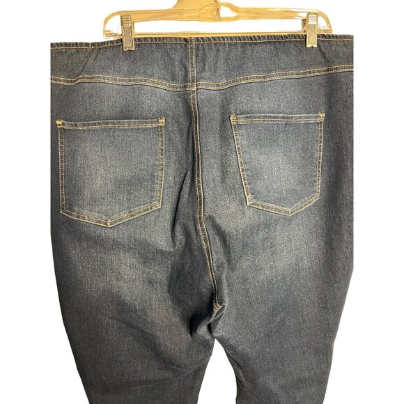 Tinseltown XXXL Dark Blue High Rise Jeans Stretch Pull On Flare Y2K - Picture 6 of 11